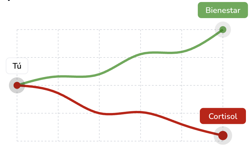 Gráfico Bienestar vs Cortisol